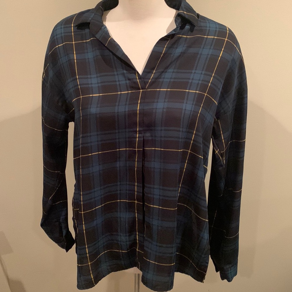 Forever 21 Plaid Sheer Top